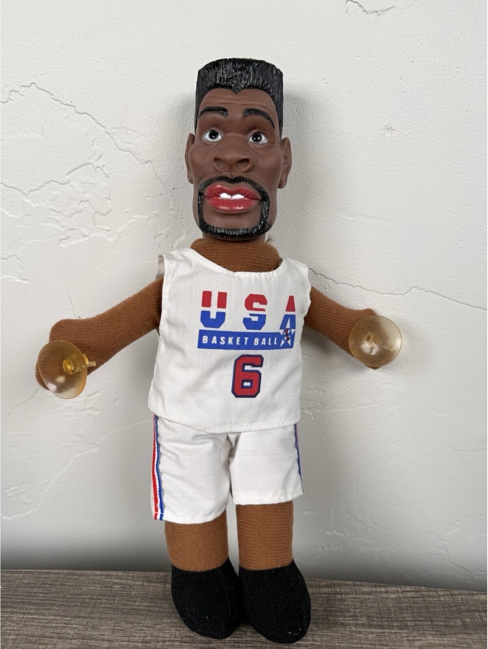 Vintage 1992 Patrick Ewing #6 USA Dream Team Basketball Suction Cup Doll 11”